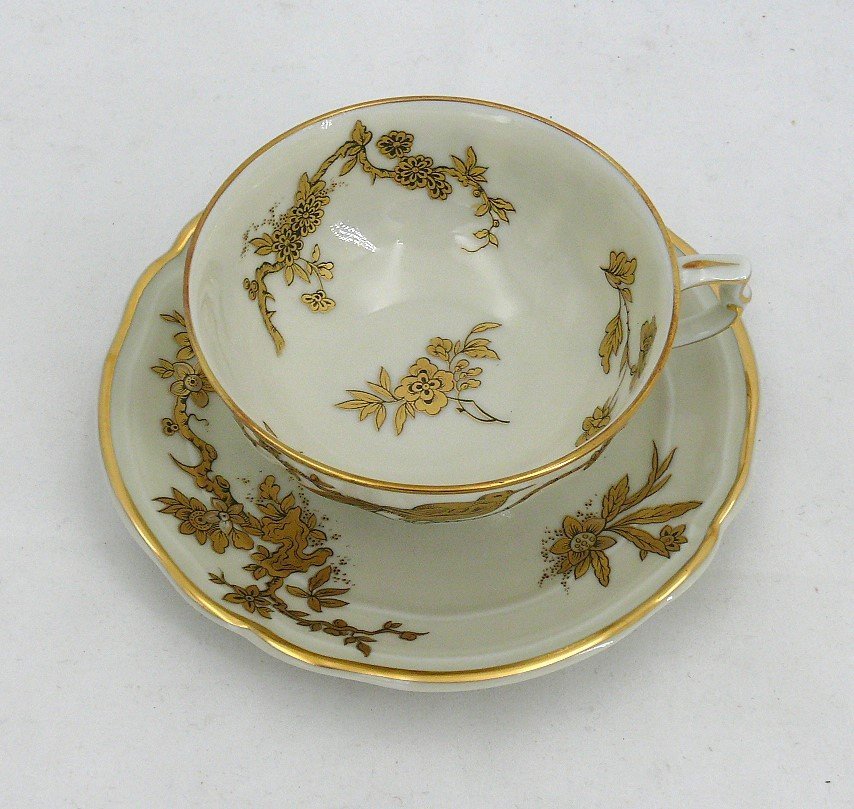 Bernardaud Porcelaine De Limoges, Service Reine Elisabeth, 6 Tasses à Thé, Excellent état.-photo-3