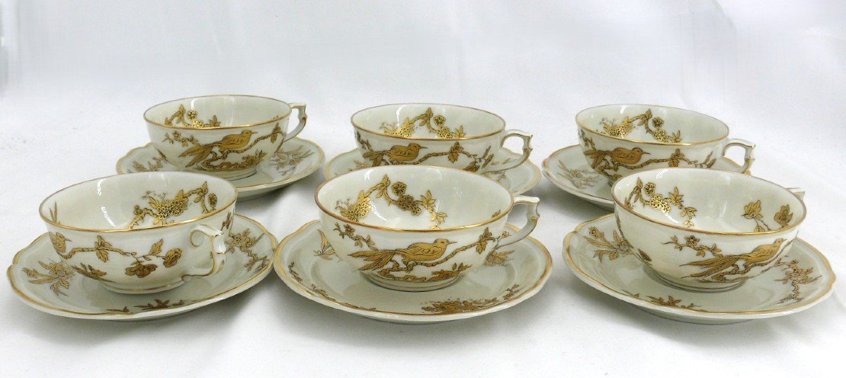 Bernardaud Porcelaine De Limoges, Service Reine Elisabeth, 6 Tasses à Thé, Excellent état.-photo-2