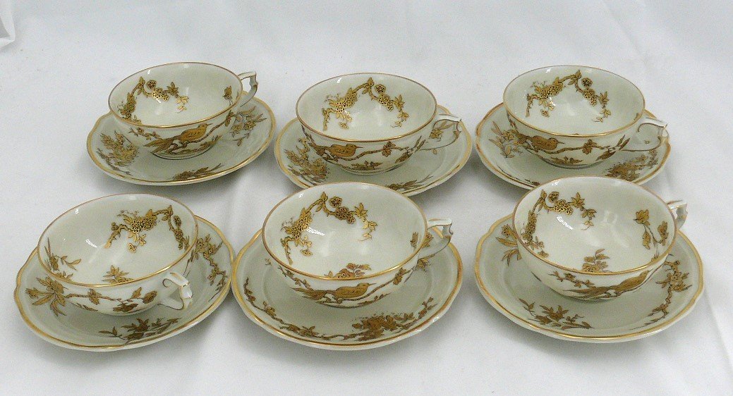 Bernardaud Porcelaine De Limoges, Service Reine Elisabeth, 6 Tasses à Thé, Excellent état.-photo-8