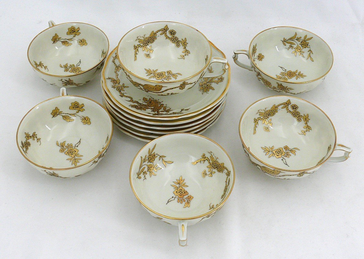 Bernardaud Porcelaine De Limoges, Service Reine Elisabeth, 6 Tasses à Thé, Excellent état.