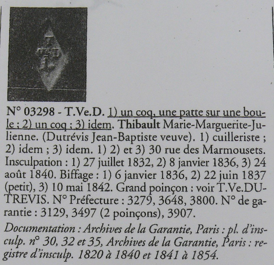 12 Cuillères à Thé/café Argent Massif Vermeil, Vieillard, Filet, 1819-1838, Excellent état.-photo-8