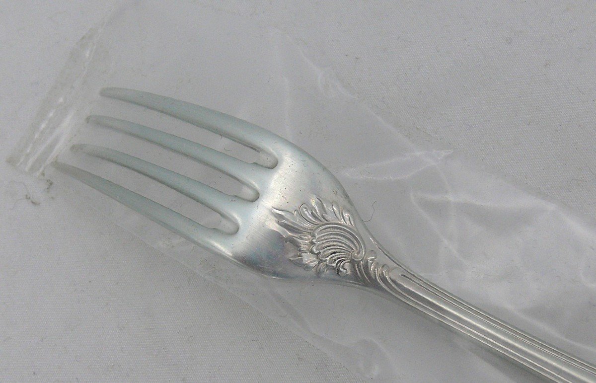 Christofle Solid Silver Marly, 4 Dessert Forks, New, Blisters, 17.2 Cm-photo-1