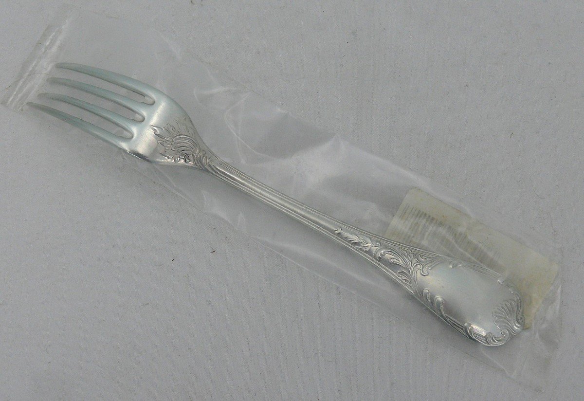 Christofle Solid Silver Marly, 4 Dessert Forks, New, Blisters, 17.2 Cm-photo-3