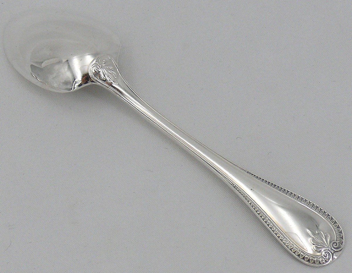 Christofle Malmaison Model, 12 Tea, Coffee, Dessert Spoons, 13.5 Cm, Silver Metal.-photo-3