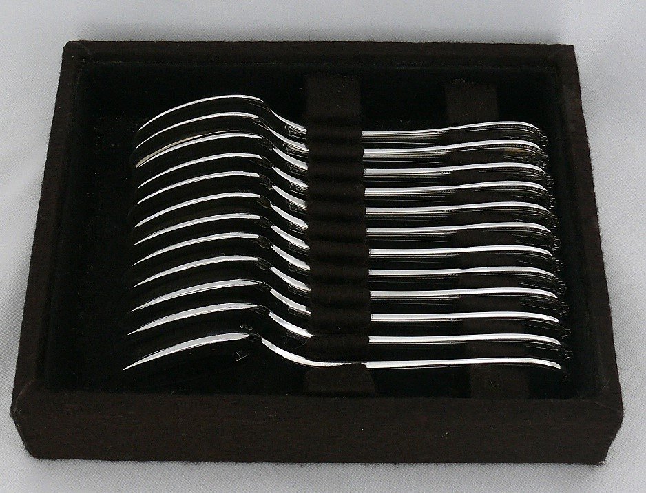 Christofle Malmaison Model, 12 Tea, Coffee, Dessert Spoons, 13.5 Cm, Silver Metal.-photo-7