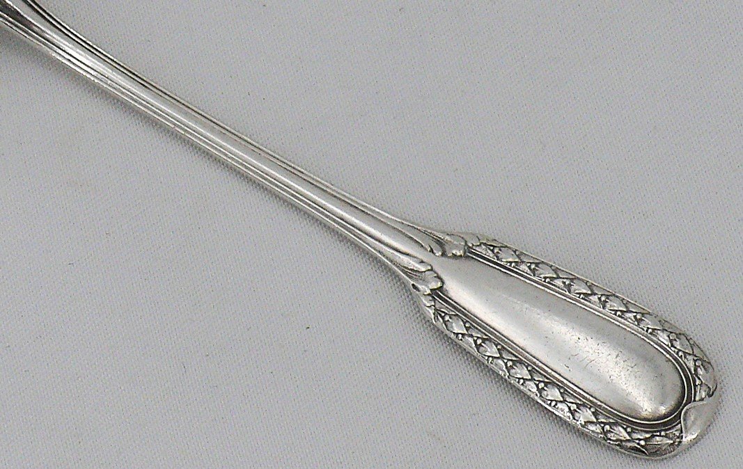 Puiforcat, 8 Coffee Spoons, Moka, Laurel Frieze Model, Solid Silver Minerva.-photo-3