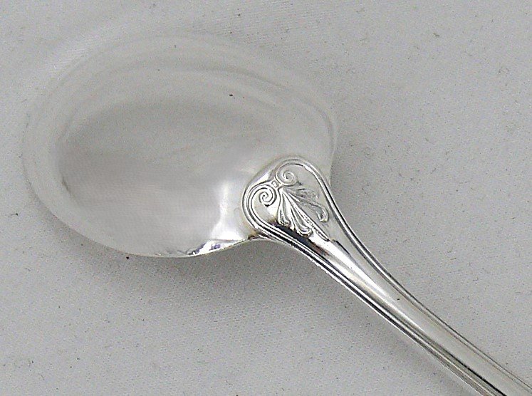 Christofle Malmaison Model, 12 Ice Cream Spoons/scoops, Silver Metal, Excellent Condition.-photo-1