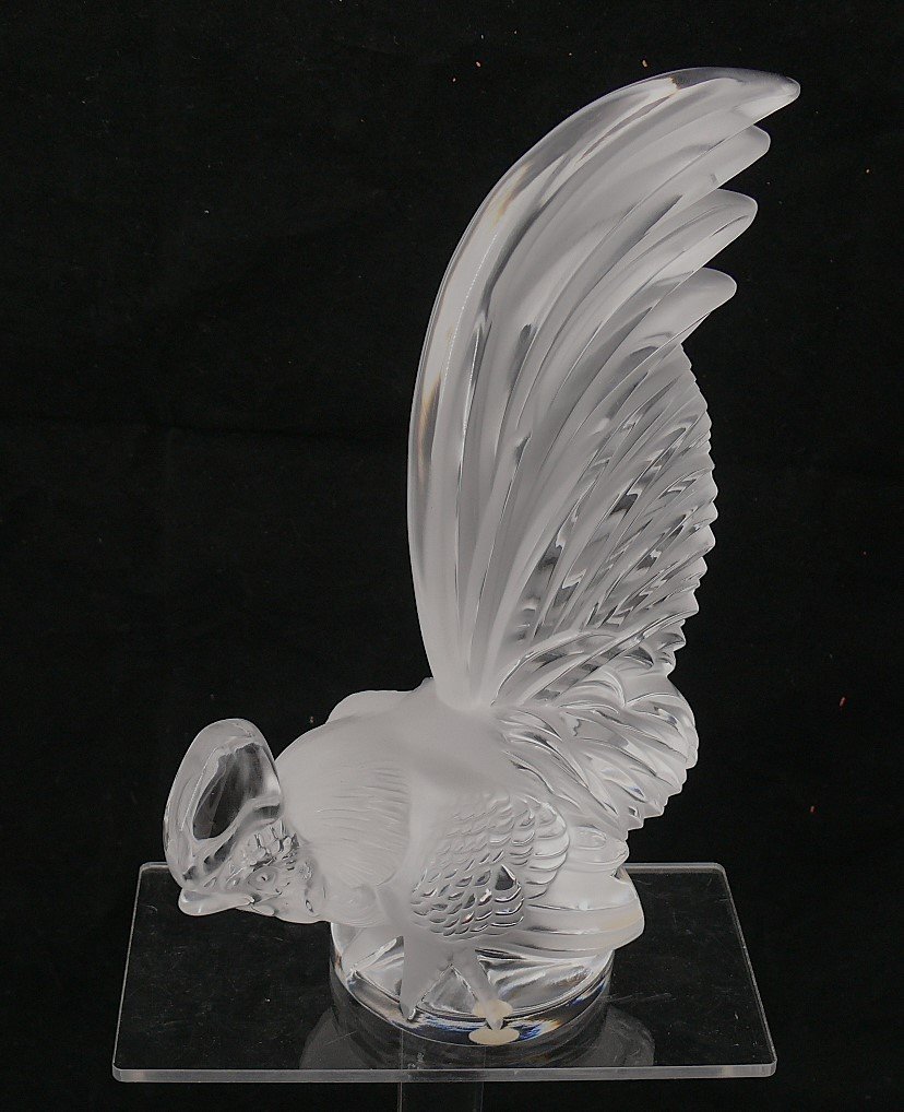 Lalique, Crystal Dwarf Rooster, Intact Piece, Signed.-photo-2