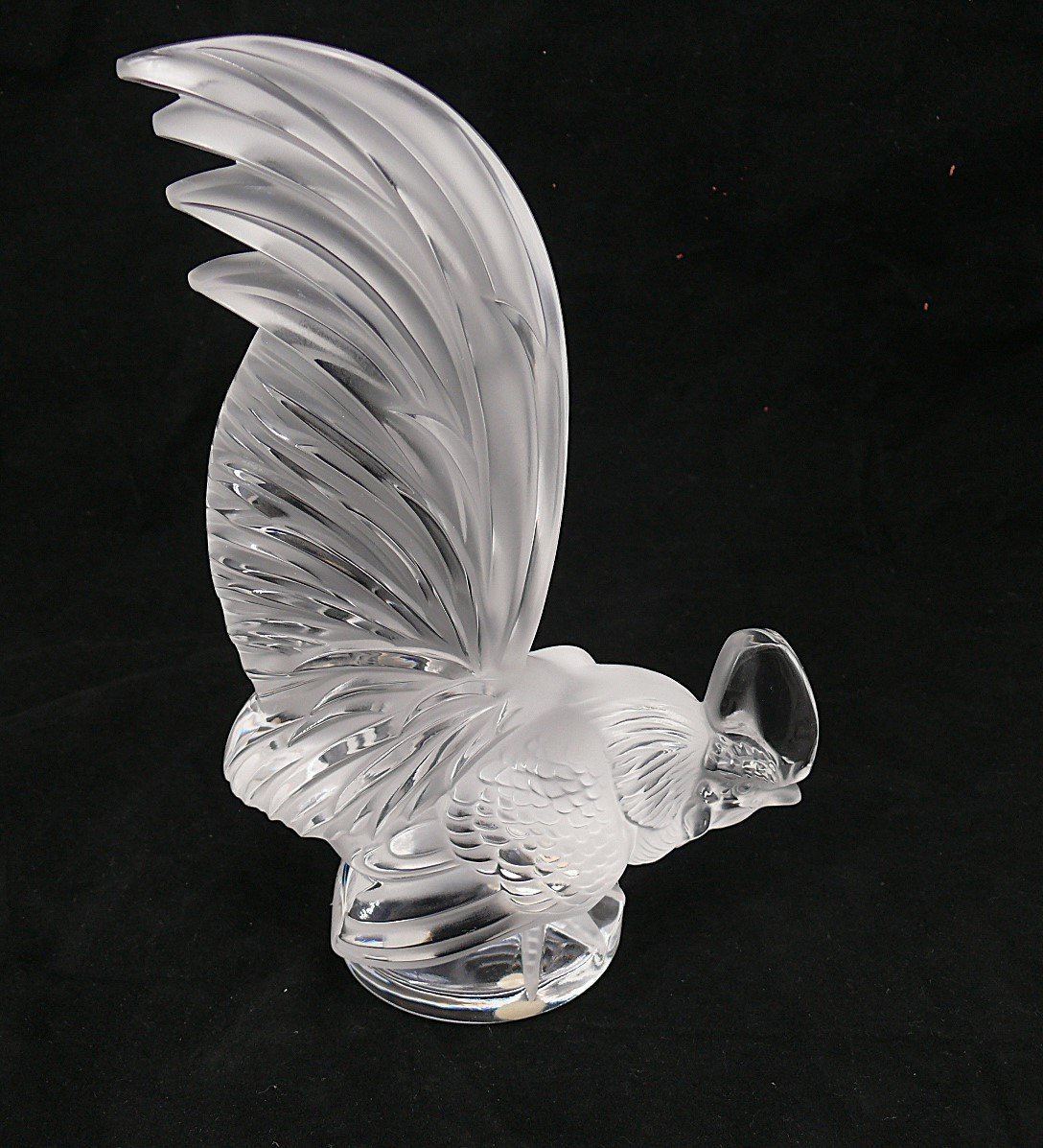 Lalique, Crystal Dwarf Rooster, Intact Piece, Signed.