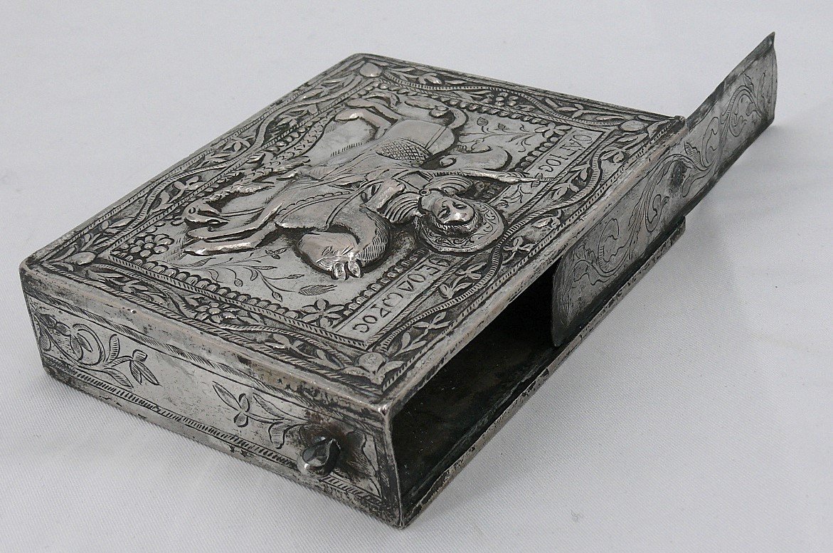 Solid Greek Silver Missal Box, Saint George And The Dragon, Late 19th/early 20th Century.-photo-5