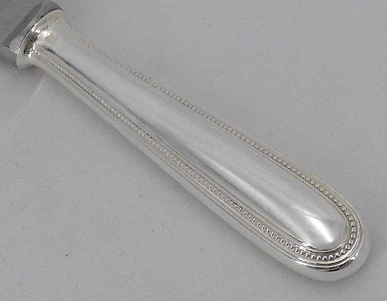 Christofle Perles Model, 12 Dessert, Cheese And Entremet Knives, In Silver Metal.-photo-4