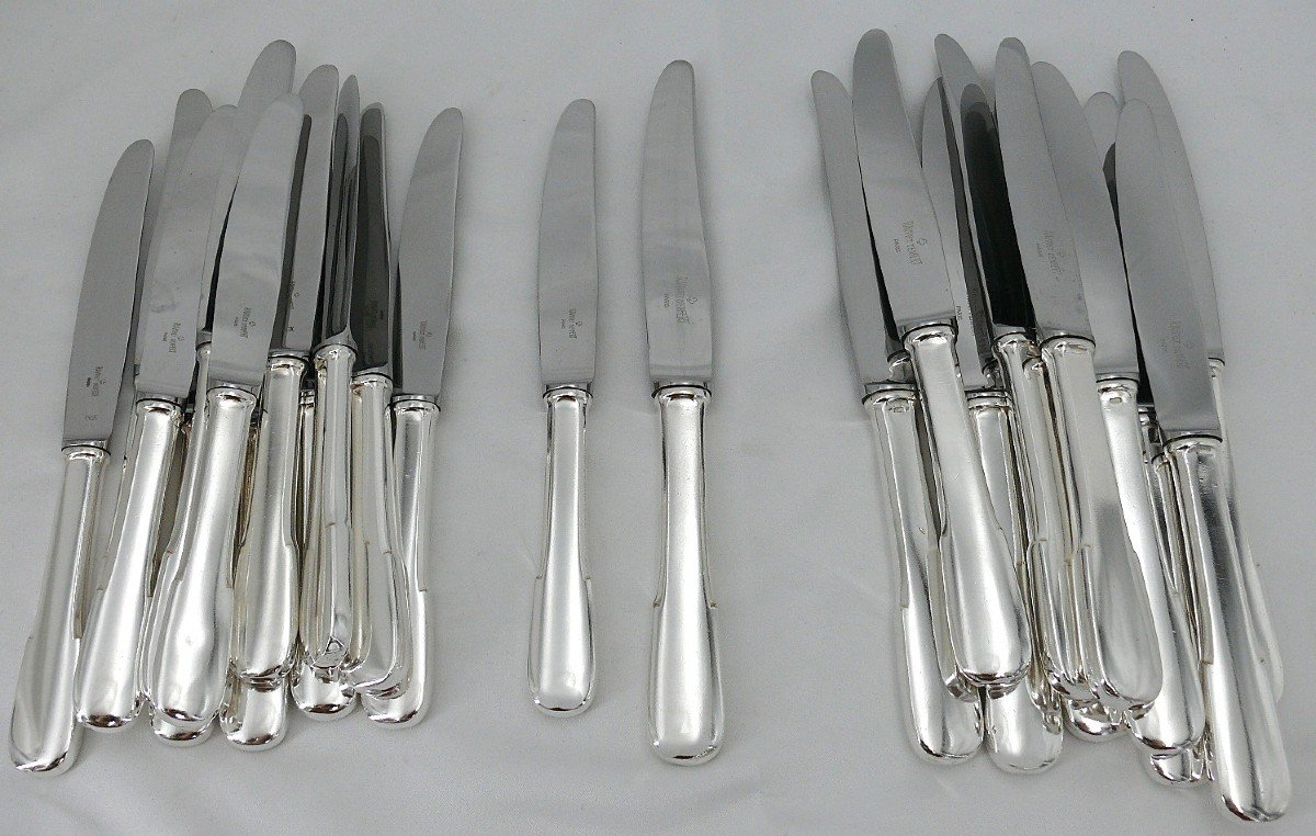 Ravinet d'Enfert Uniplat Model, 24 Knives, 12 Table Knives + 12 Dessert Knives, Cheese.