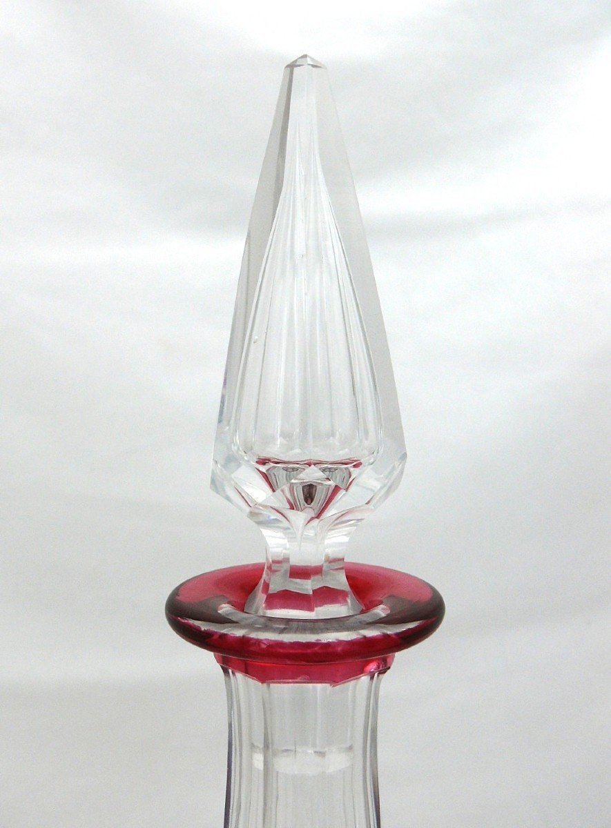 Saint Louis Modèle Risling, Carafe En Cristal Doublé, Signée, 41,5 Cm, Excellent état.-photo-3