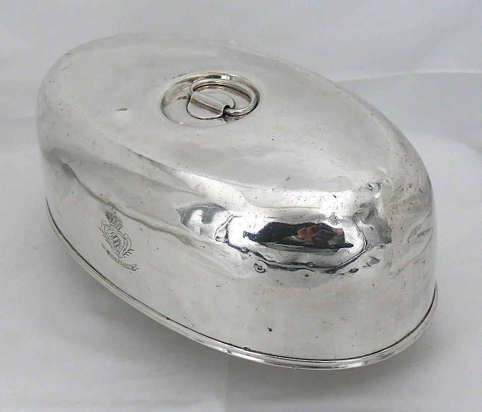 Argenterie D’hôtel Royal Picardiy, Cloche De Table En Métal Argenté, Ercuis.-photo-3