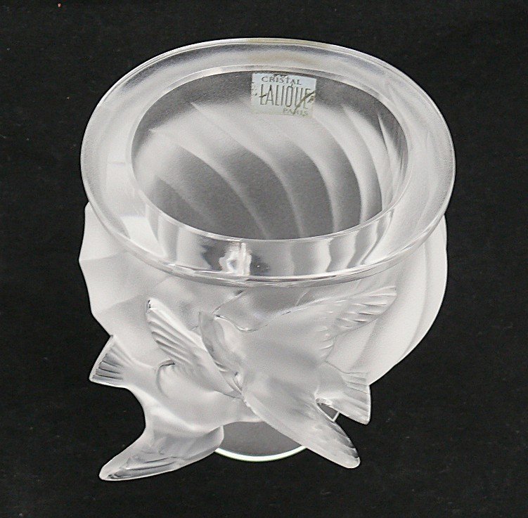 Lalique Vase Rosine, Cristal, Intact, Signé.-photo-2