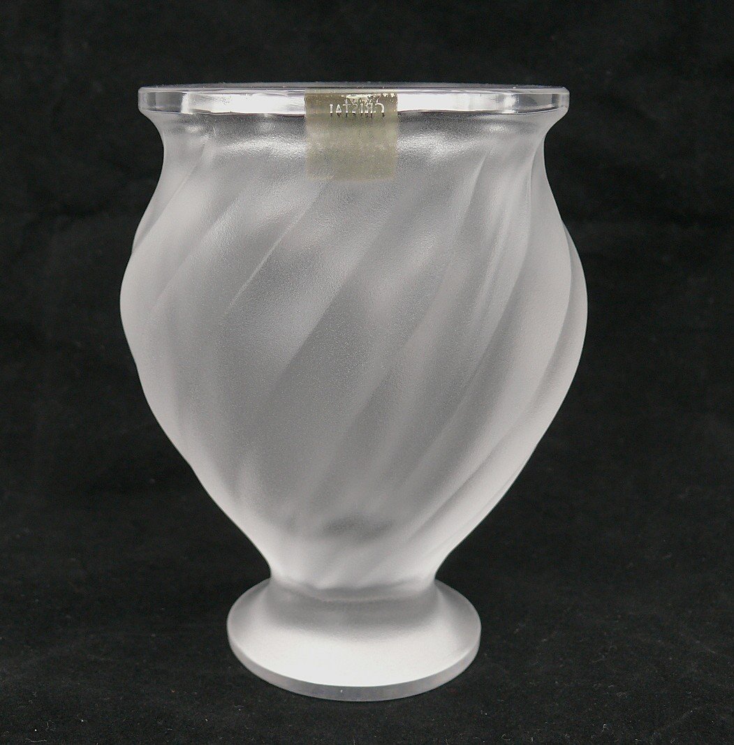 Lalique Vase Rosine, Cristal, Intact, Signé.-photo-1