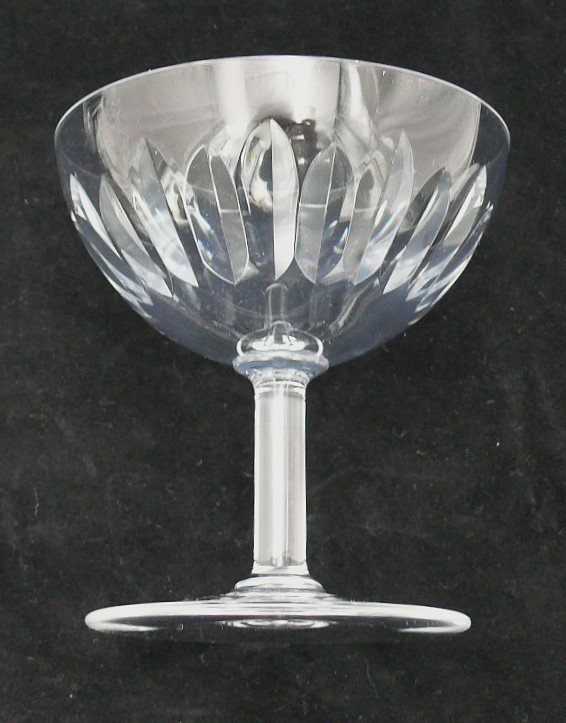 Baccarat Lorraine Model, 8 Cut Crystal Champagne Glasses, Signed, Excellent Condition.-photo-4