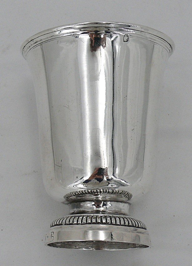 Grande Timbale Tulipe, Argent Massif XVIII, Orléans, 166g, Louis Sionnest.-photo-1