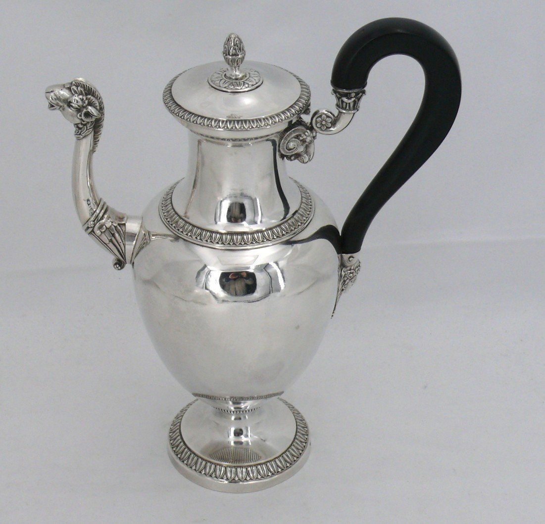 Beautiful Solid Silver Jug, Old Man, Mascaron, Camel Head And Ram.-photo-2