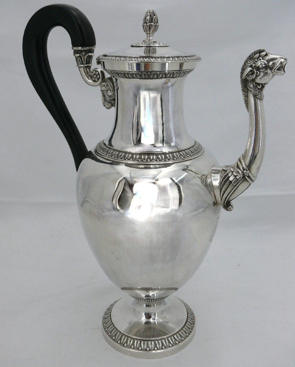 Beautiful Solid Silver Jug, Old Man, Mascaron, Camel Head And Ram.-photo-4