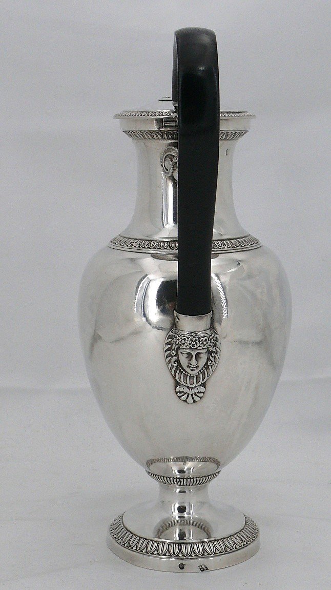 Beautiful Solid Silver Jug, Old Man, Mascaron, Camel Head And Ram.-photo-2