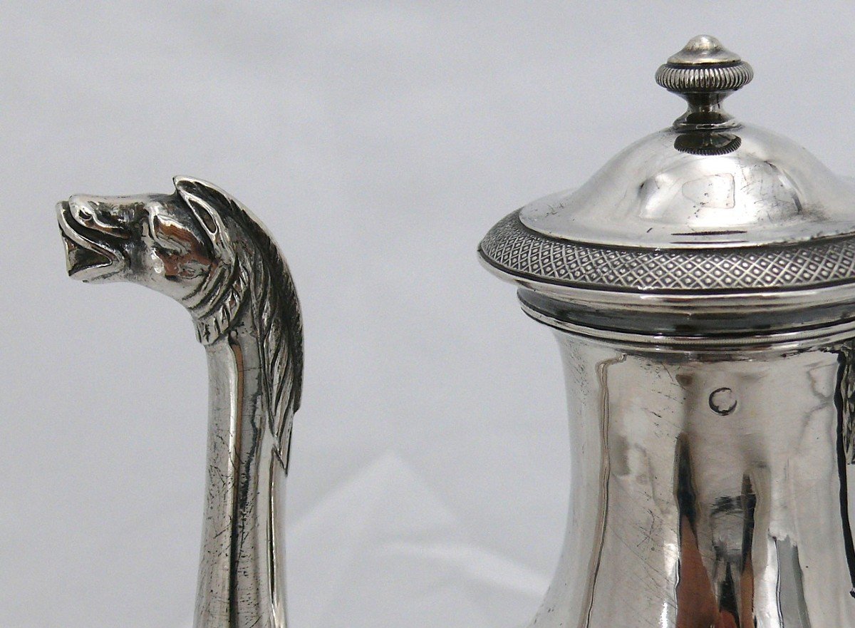 Small Empire Jug, Solid Silver Rooster.-photo-3