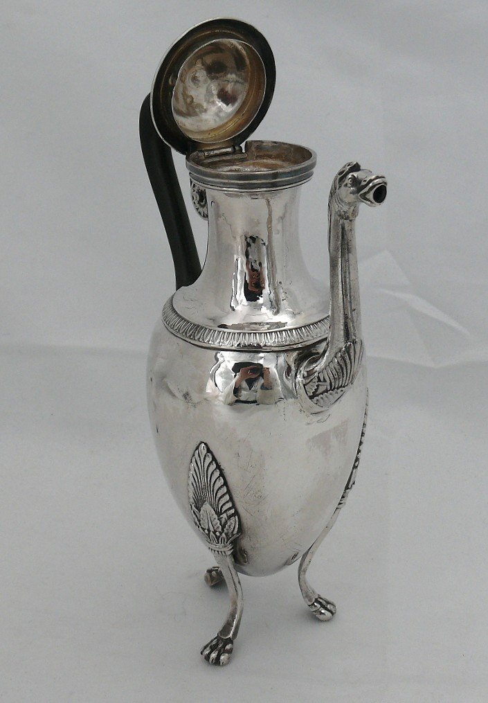 Small Empire Jug, Solid Silver Rooster.-photo-4