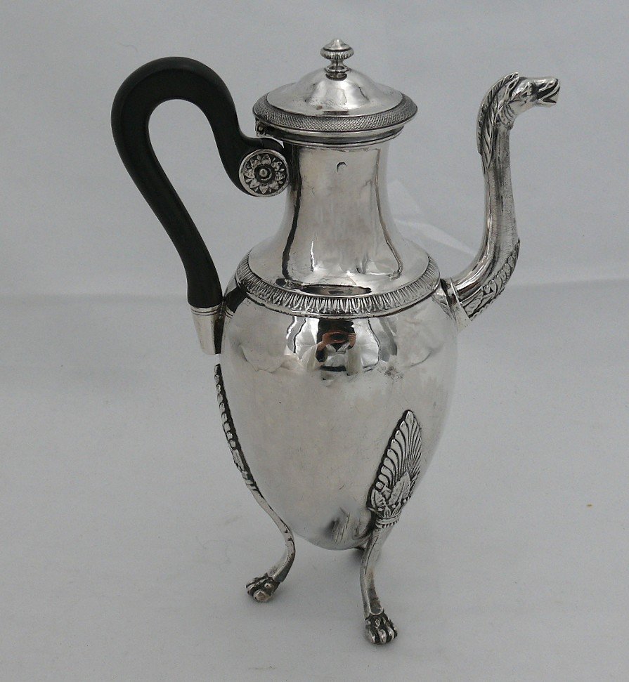 Small Empire Jug, Solid Silver Rooster.-photo-4