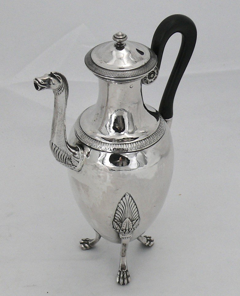 Small Empire Jug, Solid Silver Rooster.