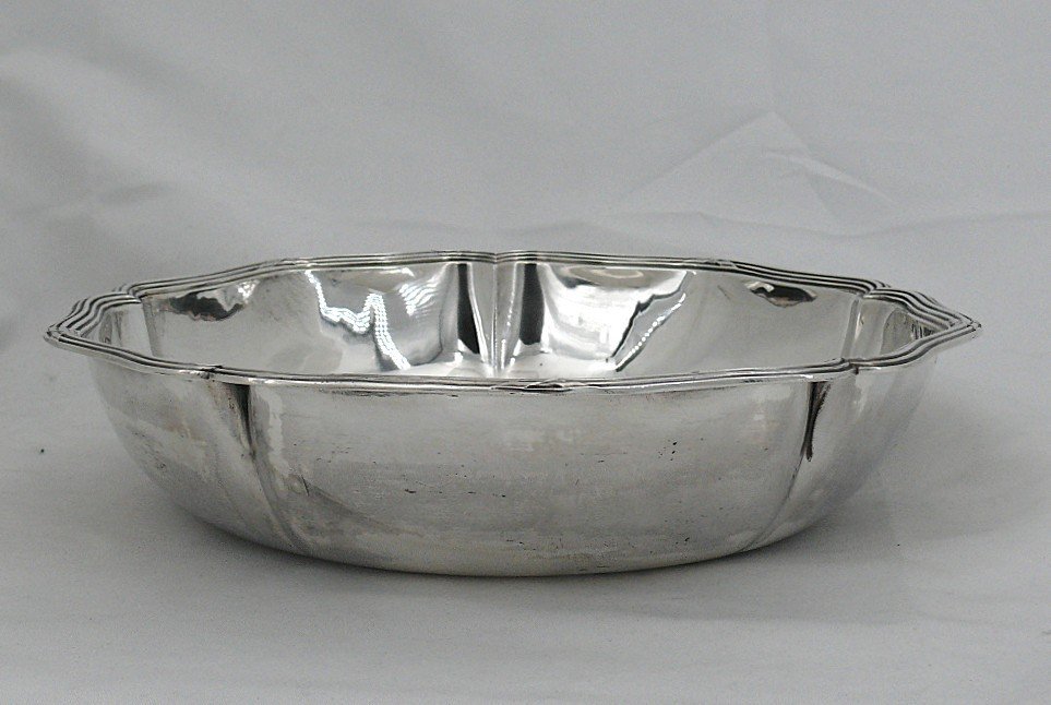 Puiforcat, Solid Silver Minerva Salad Bowl, Ribbons, Coat Of Arms, Excellent Condition.-photo-3