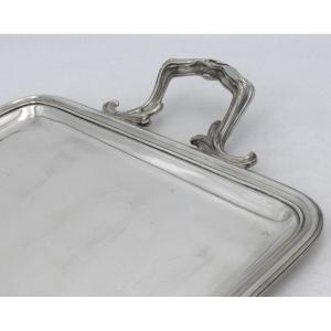 Beautiful Rectangular Tray In Sterling Silver Minerva, 1.965 Kg, Excellent Condition.