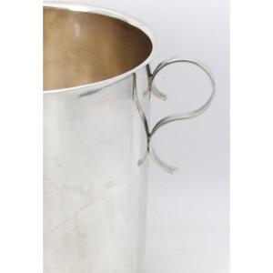 Christofle/gallia, Rosette/arabesque Model, Rare Champagne Bucket In Silver Metal.