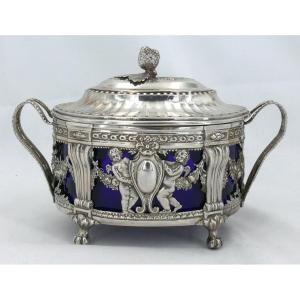 18th Century Solid Silver Sugar Bowl, Louis XVI, 1784, Pierre-claude Noblet.