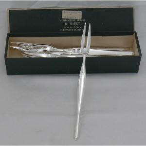 Christofle Duo Model, 12 Snail Forks, Shellfish, Silver Metal, Excellent Condition.