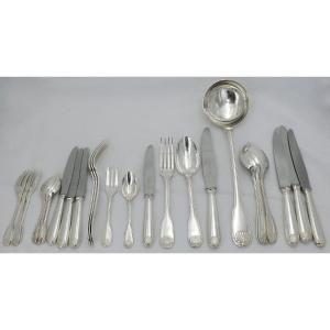 Christofle Vendôme, Coquille, Arcantia, 25-piece Cutlery Set, For 4 People, Knives.