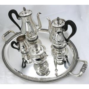 Christofle Malmaison Model, 6 Piece Tea/coffee Set, Silver Plated Metal, Excellent Condition.