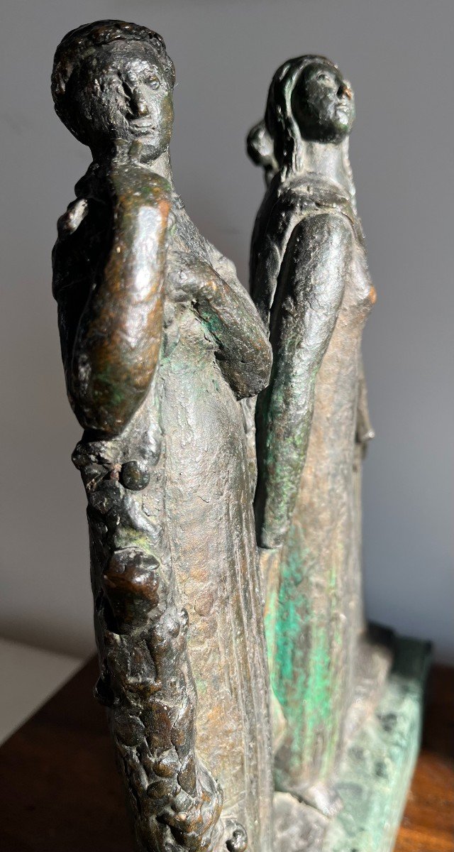 Bronze Three Women With A Child -photo-3