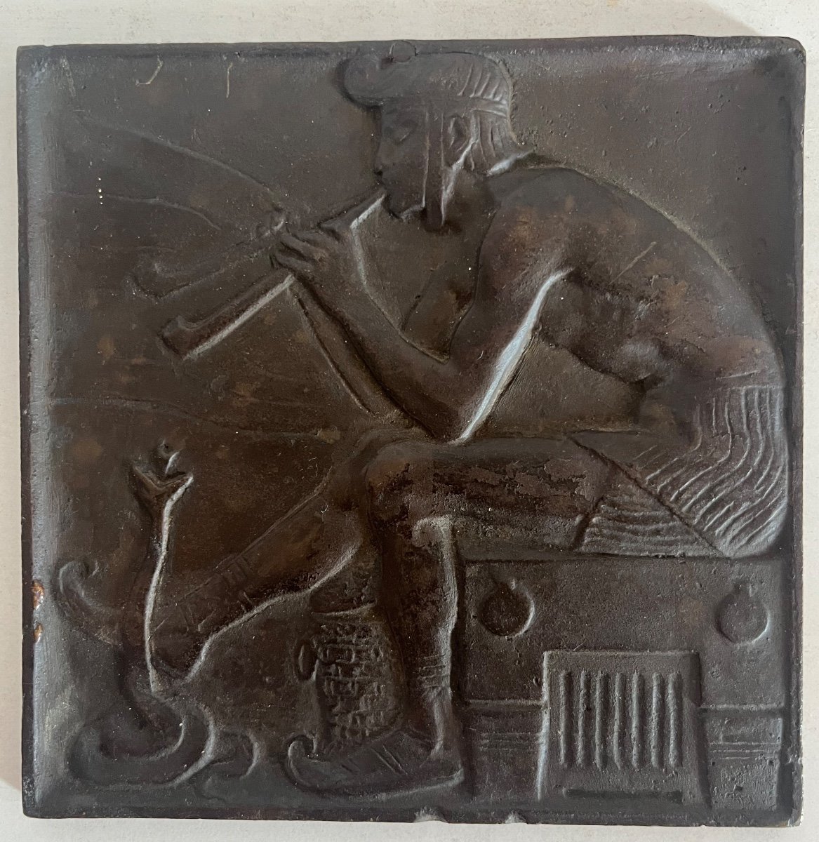 Snake Charmer Bronze Bas-relief