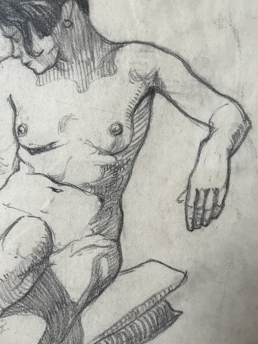 Dessin d’un nu féminin années 1920-photo-4