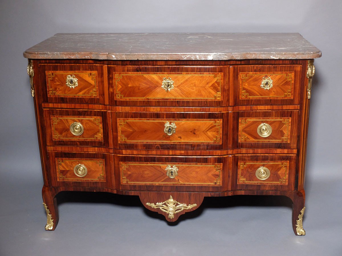 Marquetry Chest Of Drawers, Transition Period-photo-2