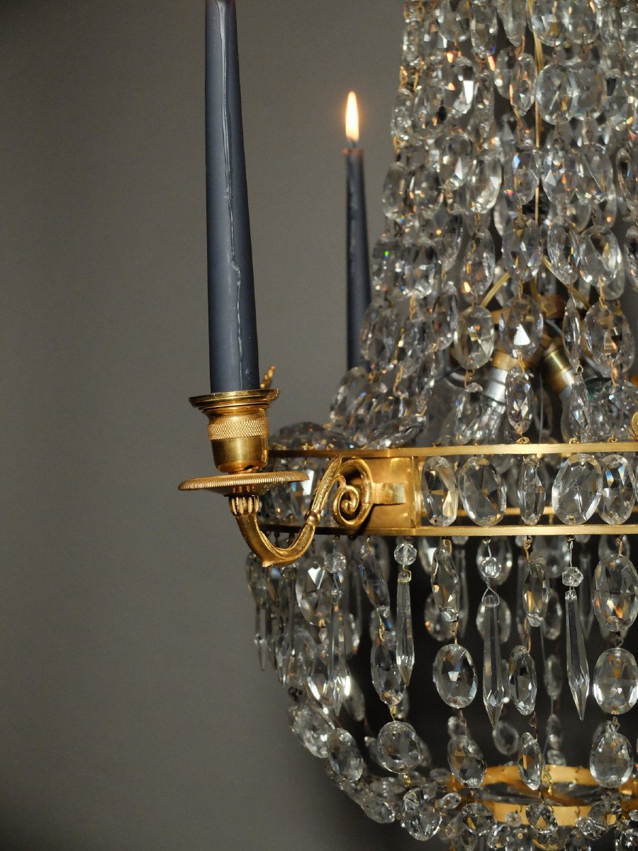 Empire Chandelier In Gilded Bronze And Crystal-photo-3