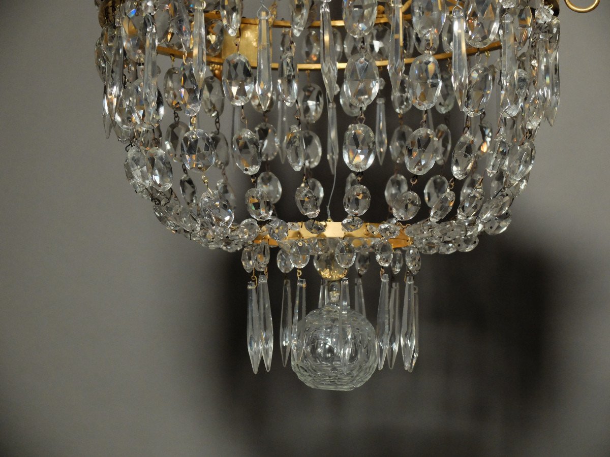Empire Chandelier In Gilded Bronze And Crystal-photo-1