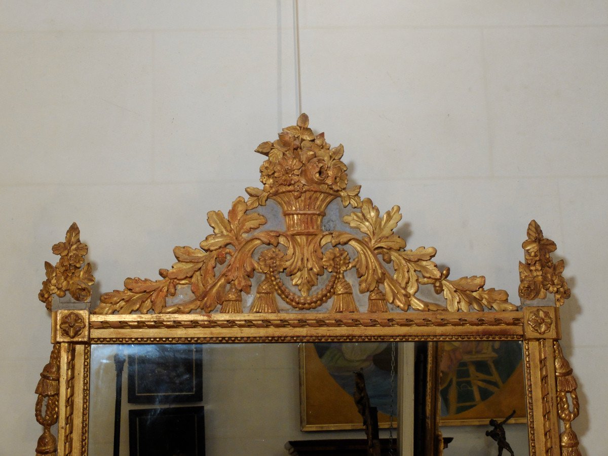 Louis XVI Period Mirror - Gilded Wood-photo-2