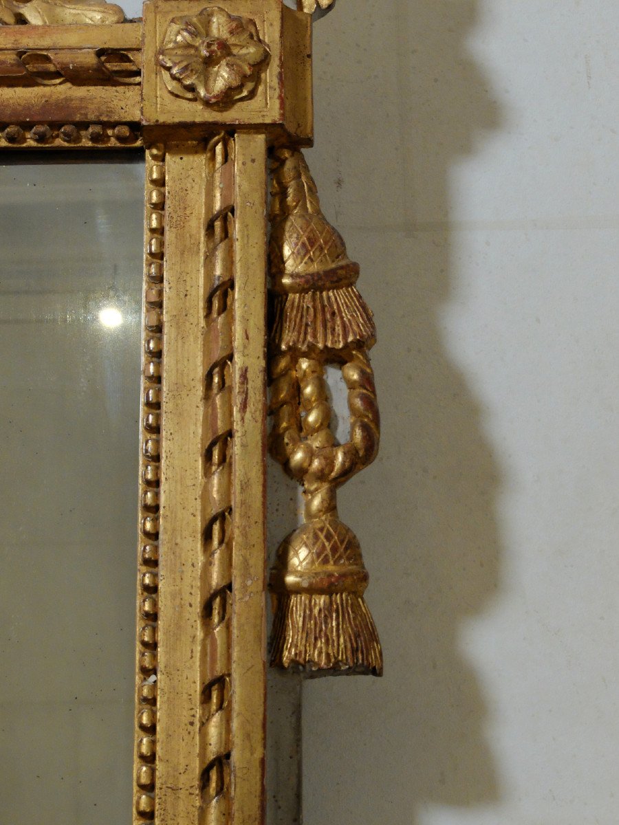 Louis XVI Period Mirror - Gilded Wood-photo-1