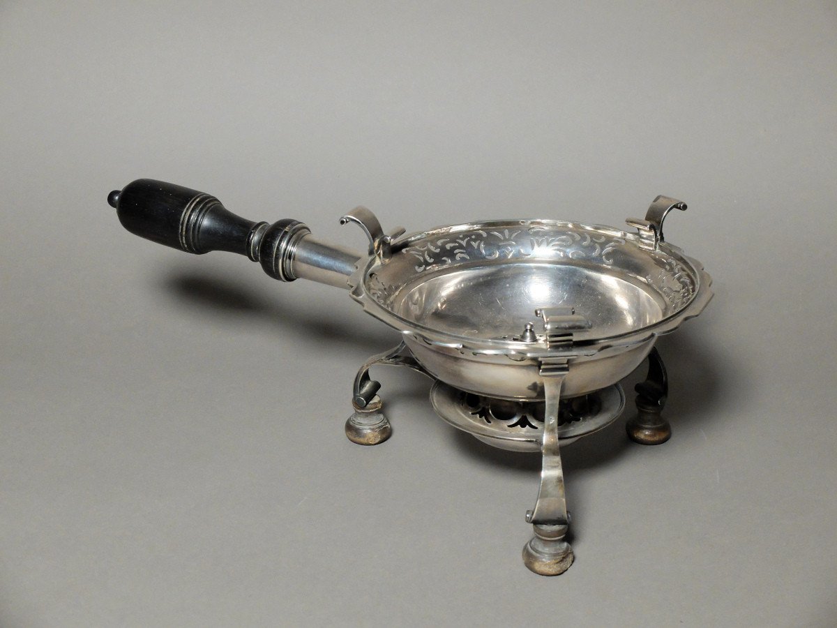 Réchaud en argent massif par J.B. Leroux, Lille, 1746-photo-2