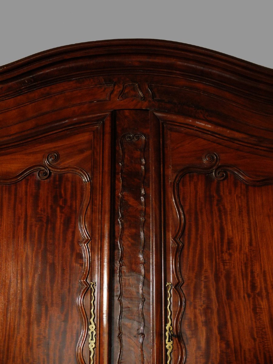 Nantes Two-body Sideboard In Solid Mahogany, Louis XV Period-photo-3