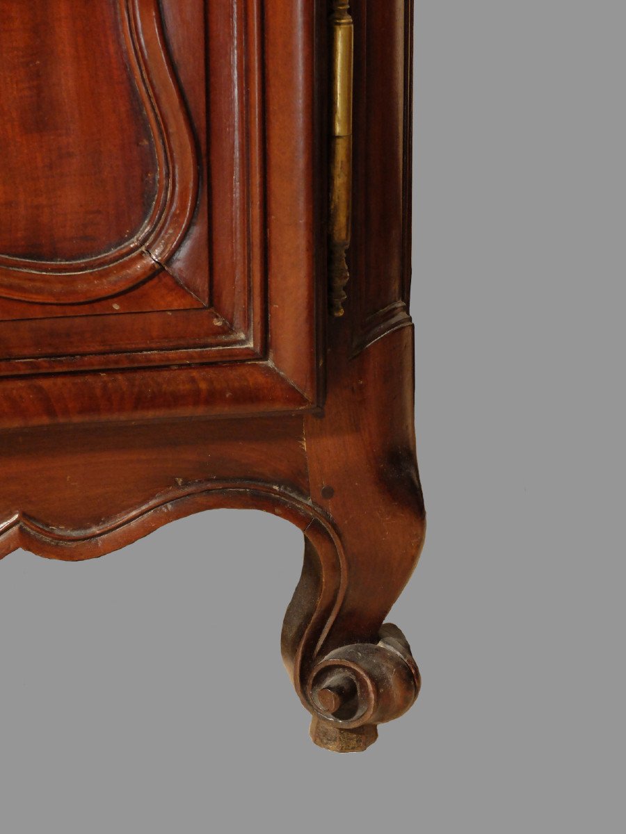 Nantes Two-body Sideboard In Solid Mahogany, Louis XV Period-photo-4