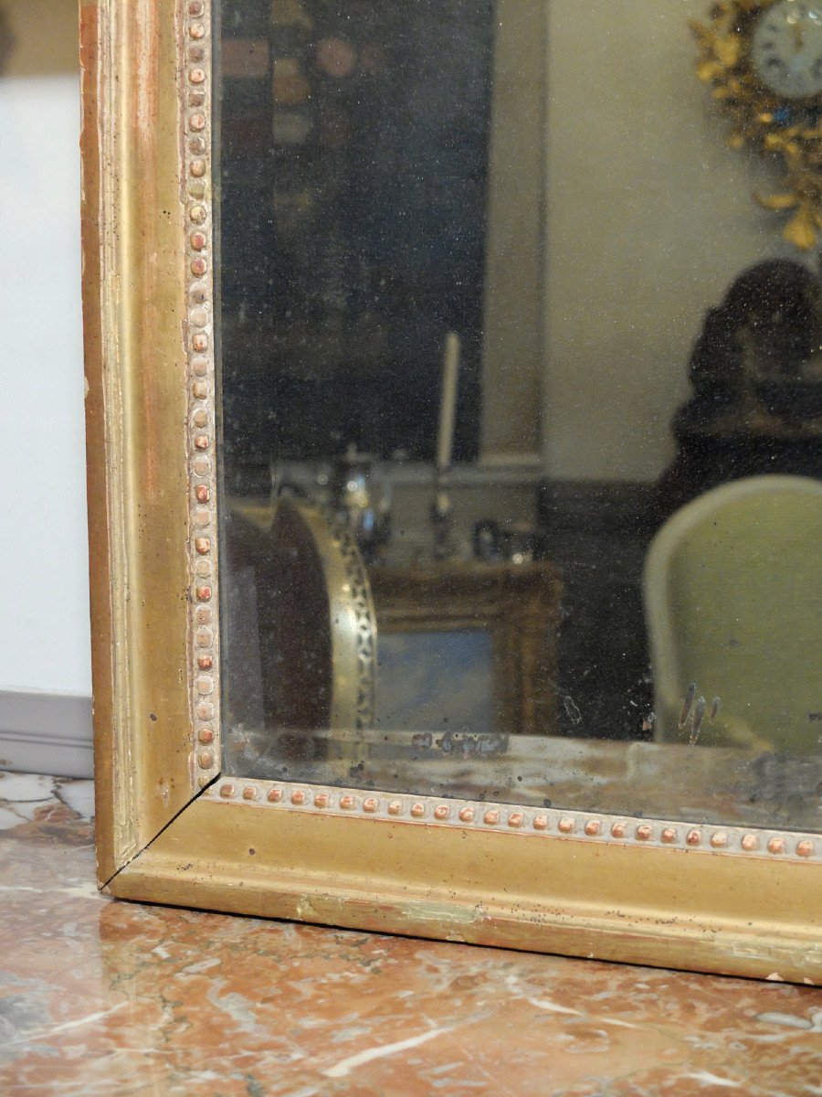 Miroir d'époque Louis XVI à fond de glace biseauté-photo-2