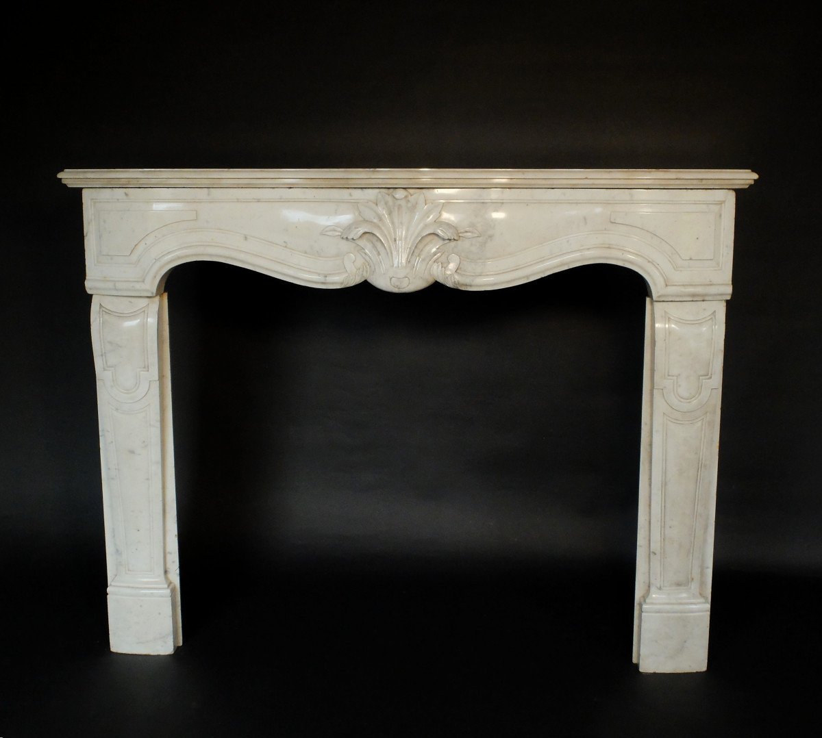 18th Century Fireplace In White Marble