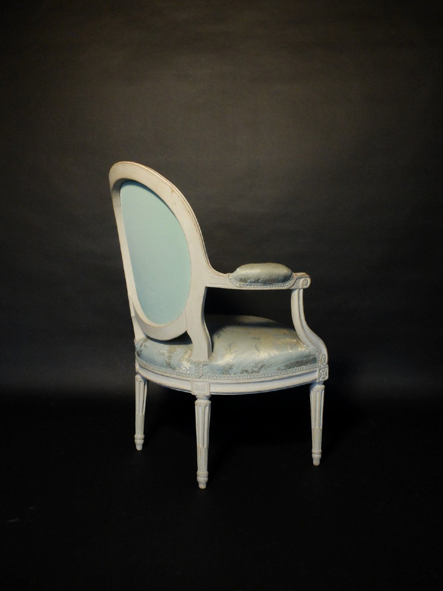 Pair Of Louis XVI Armchairs Stamped Pluvinet-photo-3